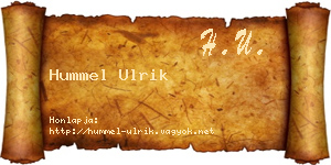 Hummel Ulrik névjegykártya